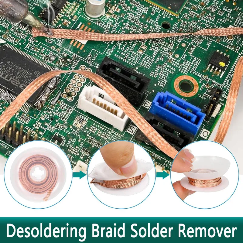 Desoldering Wick Braided Copper Wire BGA Repair Tool Welding Point Solder Remover Soldering Lead Cord Flux 1/1.5/2/2.5/3/3.5/4mm
Desoldering Wick Braided Copper Wire BGA Repair Tool Welding Point Solder Remover Soldering Lead Cord Flux 1/1.5/2/2.5/3/3.5/4mm
