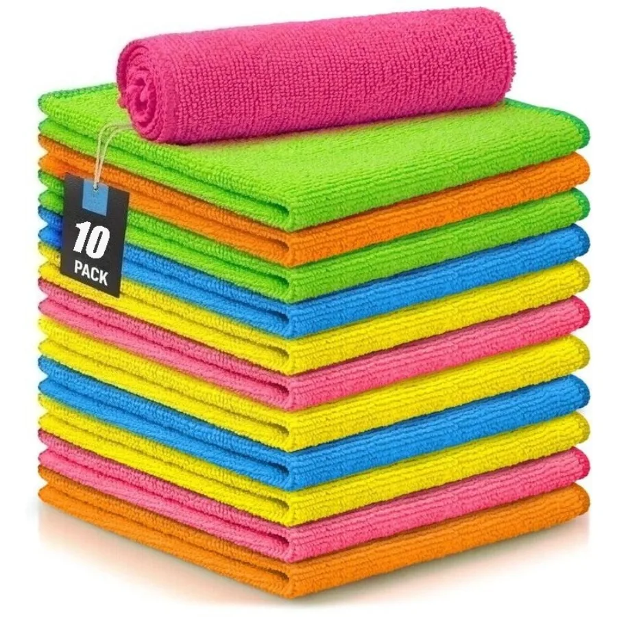 10-Pack Microfiber Cleaning Cloths, Highly Absorbent & Lint-Free for Kitchen Car Glass, Reusable & Machine Washable, Streak-Free
10-Pack Microfiber Cleaning Cloths, Highly Absorbent & Lint-Free for Kitchen Car Glass, Reusable & Machine Washable, Streak-Free