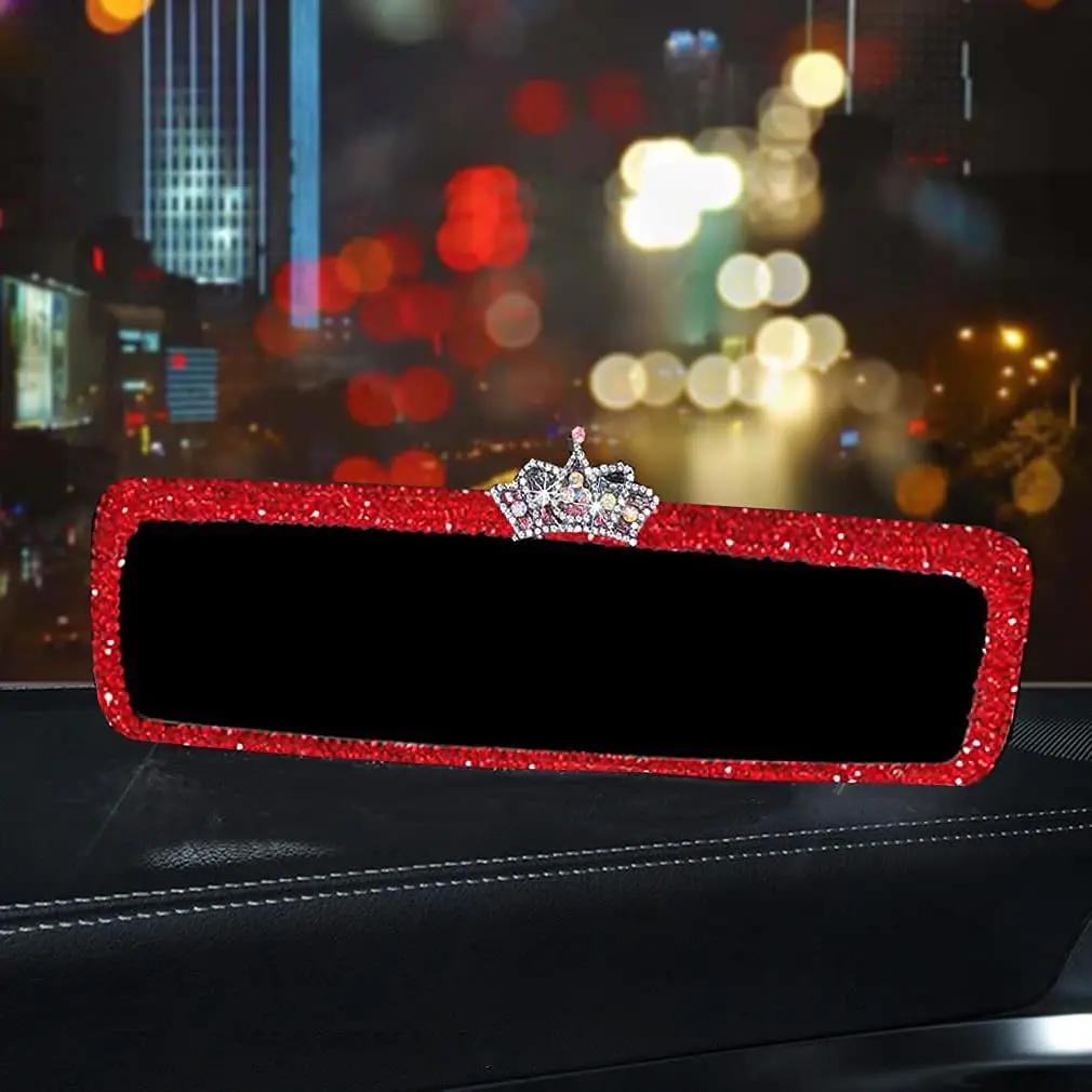 Red Sparkly Rhinestone Crown-Adorned Rearview Mirror Cover For Car Interior Decoration
Red Sparkly Rhinestone Crown-Adorned Rearview Mirror Cover For Car Interior Decoration