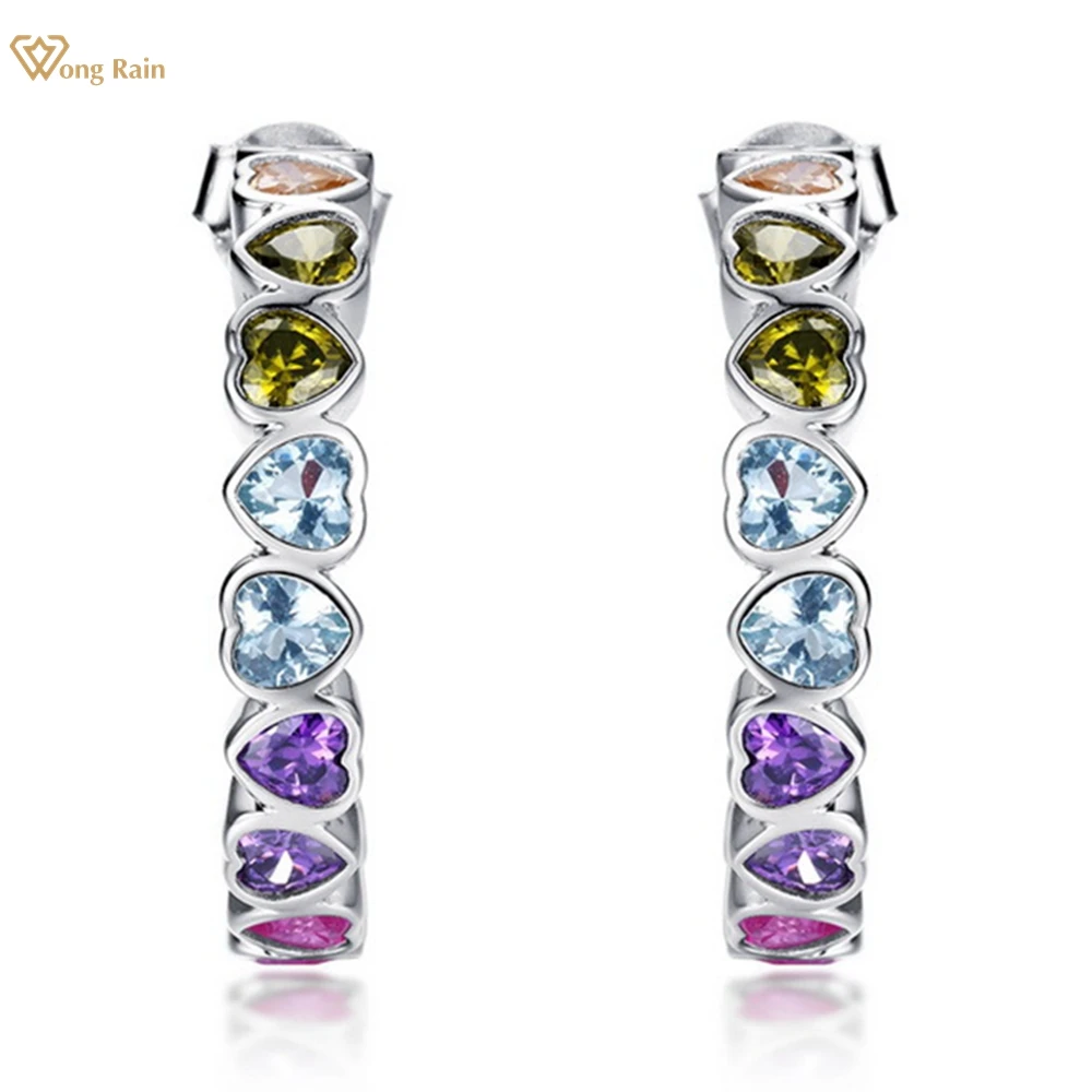 Wong Rain 925 Sterling Silver Heart Cut 3MM Colorful Lab Sapphire Gemstone Hoop Earrings for Women Fine Jewelry Gifts Wholesale
Wong Rain 925 Sterling Silver Heart Cut 3MM Colorful Lab Sapphire Gemstone Hoop Earrings for Women Fine Jewelry Gifts Wholesale