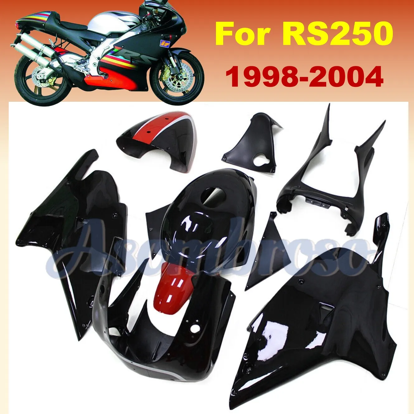For Aprilia RS250 Mk2 1998-2003 Motorcycle Fairing Kit ABS Injection Bodywork Panels Cowl Cover Gloss Black Custom Paint
For Aprilia RS250 Mk2 1998-2003 Motorcycle Fairing Kit ABS Injection Bodywork Panels Cowl Cover Gloss Black Custom Paint