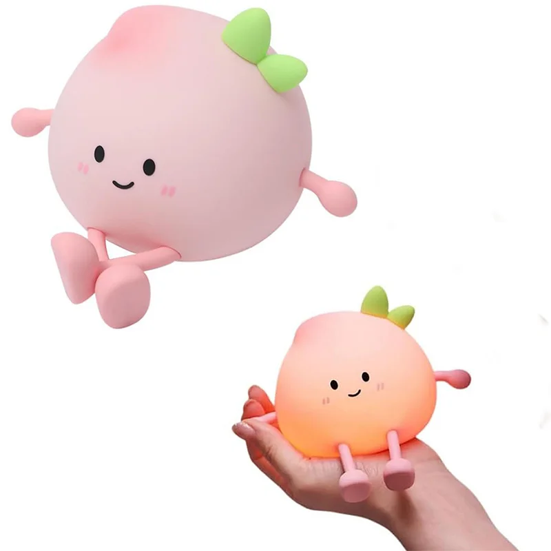 Cute Silicone Peach Night Light 3level Dimmable Rechargeable Portable LED Fruit Night Light Kawaii 7color Bedroom Bedside Lamp
Cute Silicone Peach Night Light 3level Dimmable Rechargeable Portable LED Fruit Night Light Kawaii 7color Bedroom Bedside Lamp