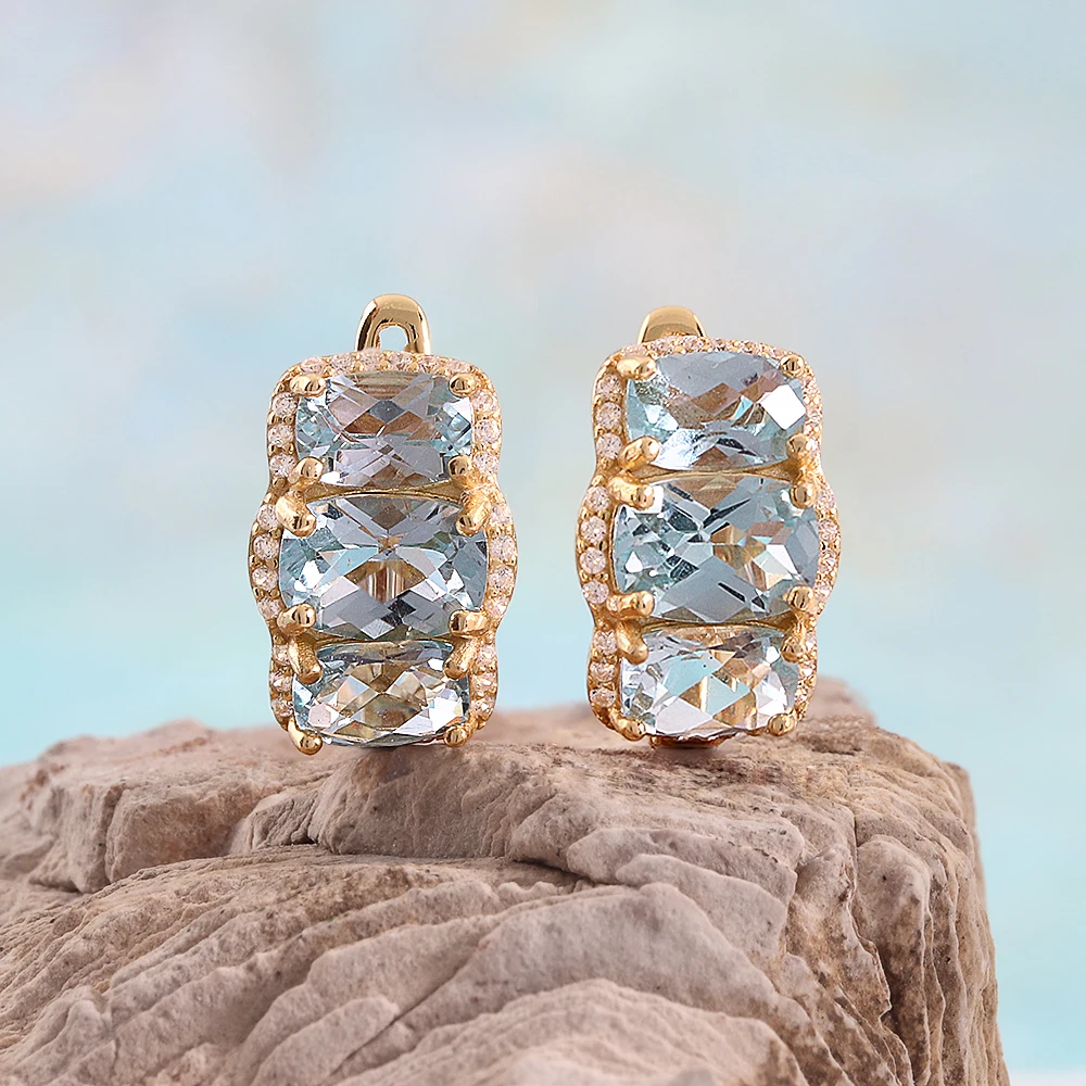 Luxury 925 sterling silver earrings Natural November Birthstone Cushion Sky Blue Topaz fine jewelry for women's anniversary wear
Luxury 925 sterling silver earrings Natural November Birthstone Cushion Sky Blue Topaz fine jewelry for women's anniversary wear
