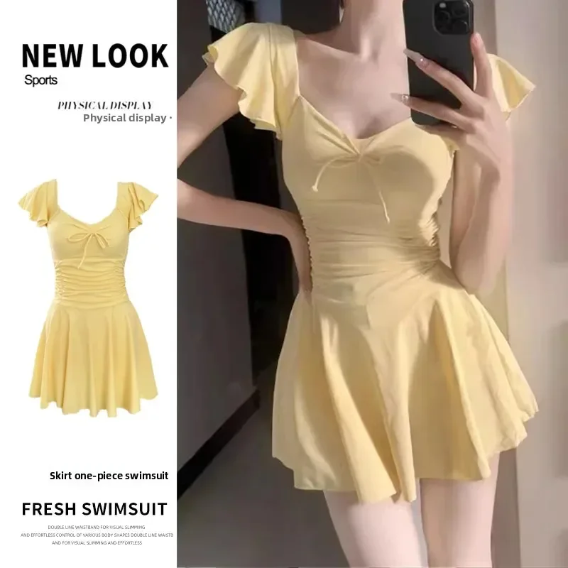 Conservative Women's One-Piece Swimsuit Meat Covering Slimming Korean Style Fairy Style Small Chest Gathered Hot Spring Vacation
Conservative Women's One-Piece Swimsuit Meat Covering Slimming Korean Style Fairy Style Small Chest Gathered Hot Spring Vacation