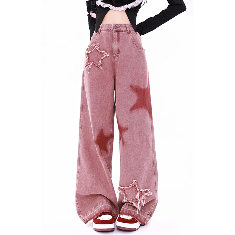 Women's Pink Jeans Letters Printed High-waisted American Street Wide Leg Pants Hip-hop Fashion Retro Straight Y2K Winter Pants
Women's Pink Jeans Letters Printed High-waisted American Street Wide Leg Pants Hip-hop Fashion Retro Straight Y2K Winter Pants
