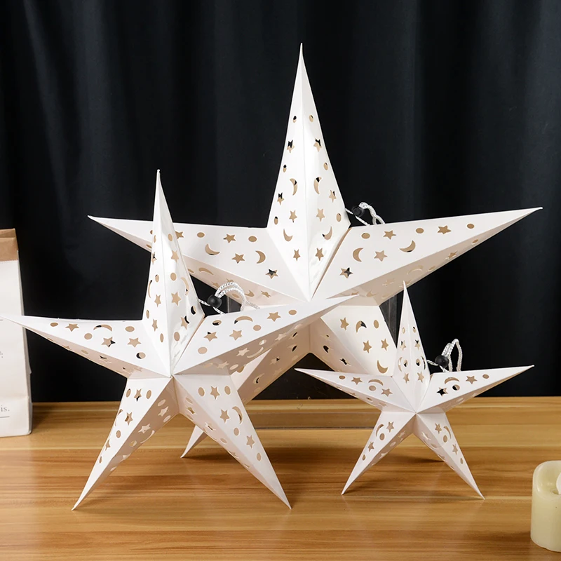 30-60cm White Gold Pentagram Lampshade Star Moon Circle Hollow Out Christmas Eid Mubarak Wedding Birthday Home Lantern Decor
30-60cm White Gold Pentagram Lampshade Star Moon Circle Hollow Out Christmas Eid Mubarak Wedding Birthday Home Lantern Decor