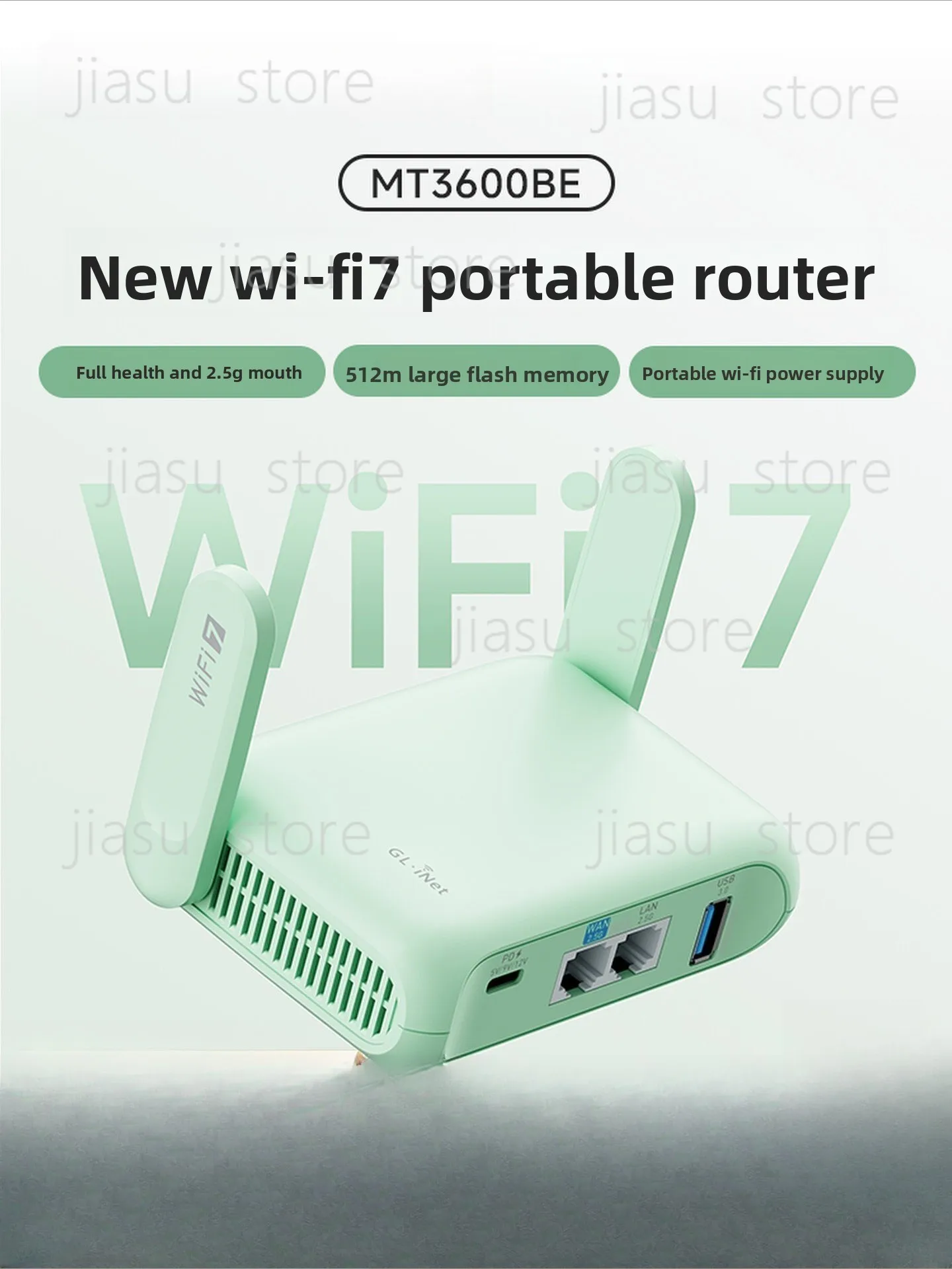 GL.iNet MT3600BE WiFi7 Router, Dual 2.5G Ports, Portable Soft Router, PD USB3.0
GL.iNet MT3600BE WiFi7 Router, Dual 2.5G Ports, Portable Soft Router, PD USB3.0