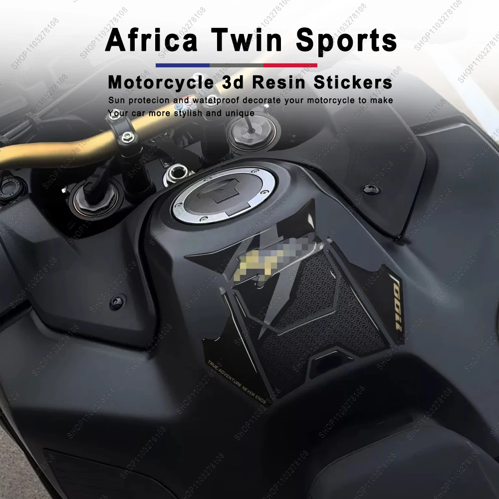 For Honda Africa Twin Adv Sports 2024 Black 3D Epoxy Resin Sticker Kit Waterproof Motorcycle fuel tank pad Protective decals
For Honda Africa Twin Adv Sports 2024 Black 3D Epoxy Resin Sticker Kit Waterproof Motorcycle fuel tank pad Protective decals