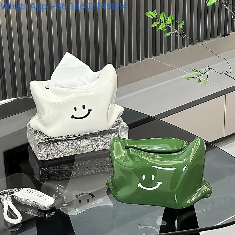 Ceramic Smile Tissue Box Ornament Creative Light Luxury Cute Tissue Box Cream Style Napkin Tissue Box
Ceramic Smile Tissue Box Ornament Creative Light Luxury Cute Tissue Box Cream Style Napkin Tissue Box