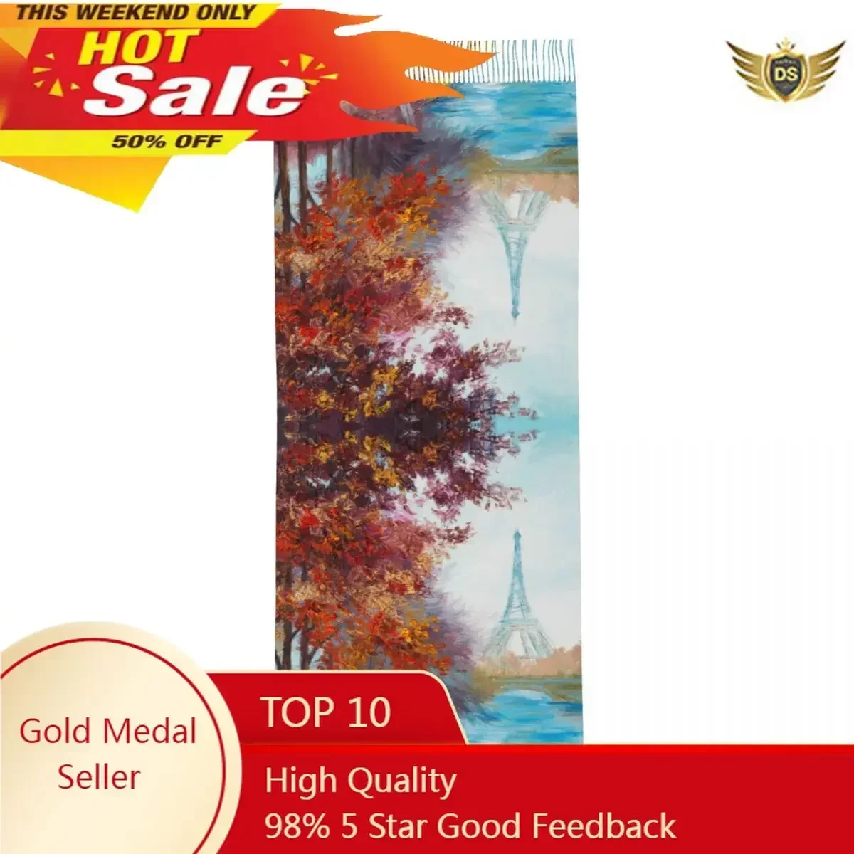 Women Scarf Tassel Head Wraps Oil Painting Of Eiffel Tower Autumn Landscape Thin Autumn Spring Winter Tassel Scarves Bandana
Women Scarf Tassel Head Wraps Oil Painting Of Eiffel Tower Autumn Landscape Thin Autumn Spring Winter Tassel Scarves Bandana