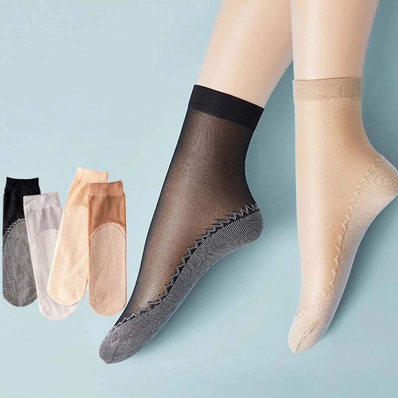 4 Pairs Spring Summer Velvet Silk Womens Socks Cotton Bottom Non-slip Soft Thin Breathable Transparent Casual Short Socks Ladies
4 Pairs Spring Summer Velvet Silk Womens Socks Cotton Bottom Non-slip Soft Thin Breathable Transparent Casual Short Socks Ladies