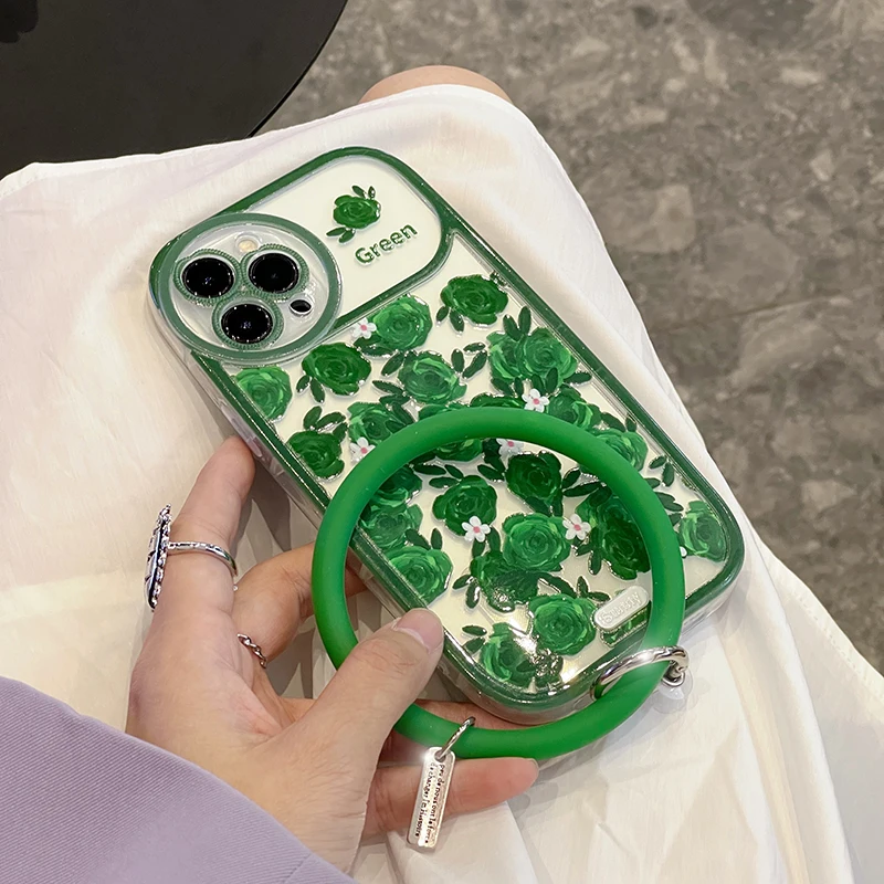 Green Rose Wristband Mobile Phone Case for IPhone 13 12 11 Pro Max Women's Protective Cover for IPhone 13 with Bracelet Lanyard
Green Rose Wristband Mobile Phone Case for IPhone 13 12 11 Pro Max Women's Protective Cover for IPhone 13 with Bracelet Lanyard