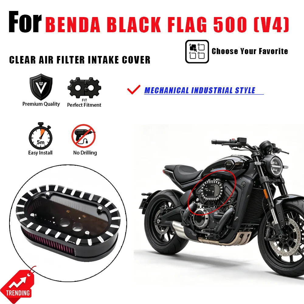 For Benda Black Flag 500 Clear Air Filter Cover Transparent Intake Guard Side Protector Accesorios Moto Tapa Filtro Aire
For Benda Black Flag 500 Clear Air Filter Cover Transparent Intake Guard Side Protector Accesorios Moto Tapa Filtro Aire