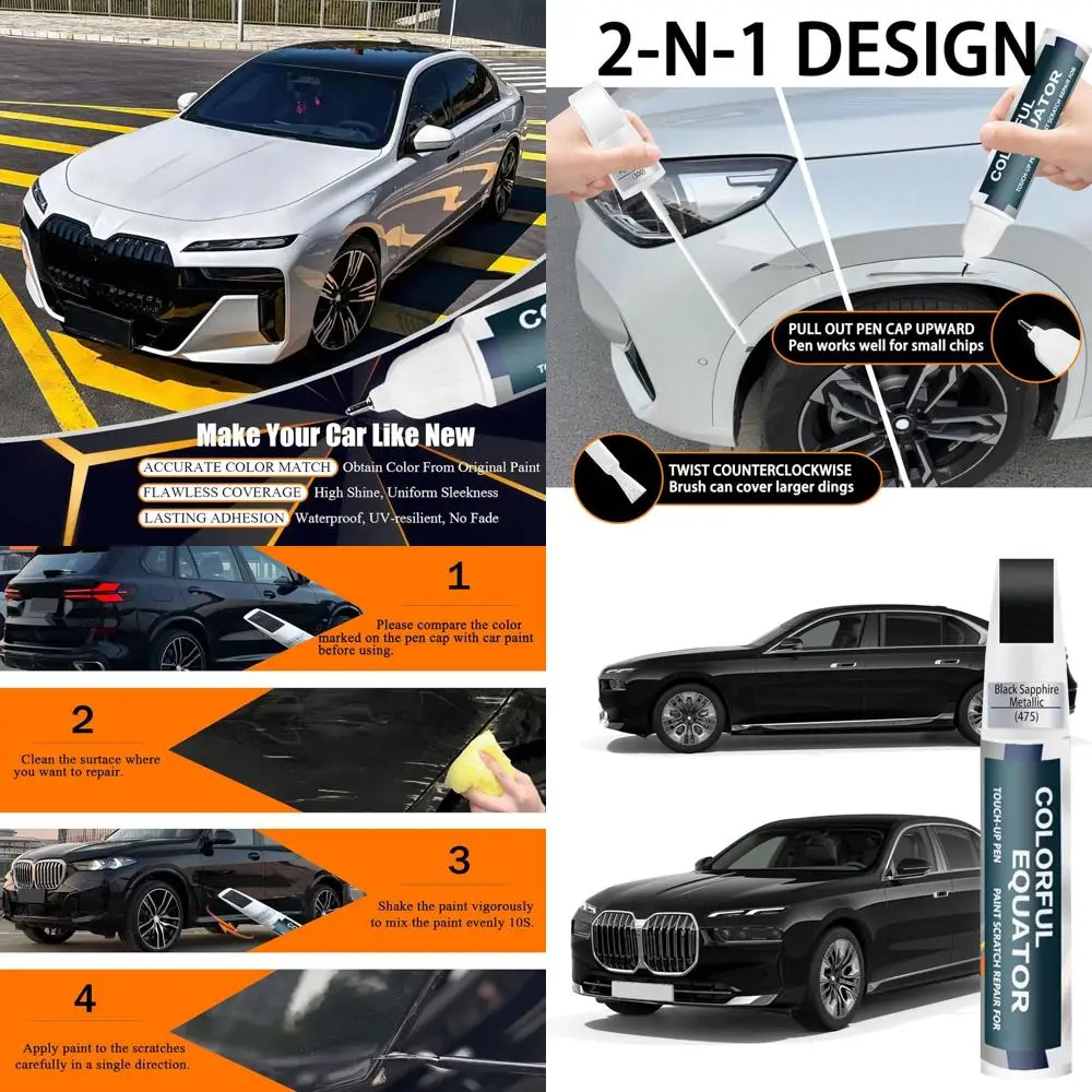 Black Sapphire Metallic(475) Touch Up Paint for BMW, Car Paint Pen Scratch Repair Two-In-One Touch Up Paint, Premium Car Scratch
Black Sapphire Metallic(475) Touch Up Paint for BMW, Car Paint Pen Scratch Repair Two-In-One Touch Up Paint, Premium Car Scratch