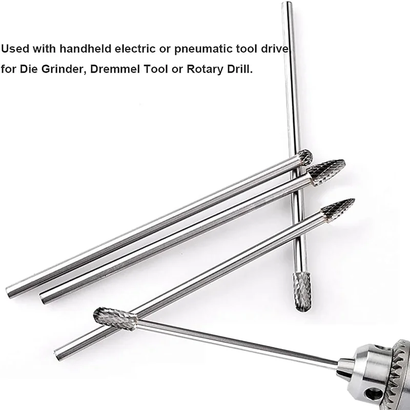 TFTP-4Pcs 6-Inch Carbide Rotary Burr Set 6 Mm (0.25 Inch) Shank Long Reach Double Cut Carbide Rotary File Set 
TFTP-4Pcs 6-Inch Carbide Rotary Burr Set 6 Mm (0.25 Inch) Shank Long Reach Double Cut Carbide Rotary File Set