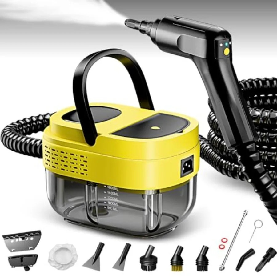 Steam Cleaner, 15s Heat-Up, 1.6L Tank, 3-Level Adjustable Handle, 2500W Steamer for Cleaning, Portable Steamer for Cleaning wit
Steam Cleaner, 15s Heat-Up, 1.6L Tank, 3-Level Adjustable Handle, 2500W Steamer for Cleaning, Portable Steamer for Cleaning wit