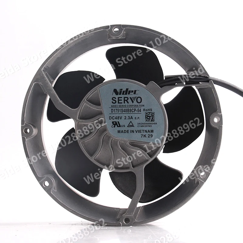 New Original Nidec DC48V 2.3A AC EC 17251 inverter aluminum 172X150X51MM four-wire D1751S48B9CP-54 17.2CM Cooling fan
New Original Nidec DC48V 2.3A AC EC 17251 inverter aluminum 172X150X51MM four-wire D1751S48B9CP-54 17.2CM Cooling fan