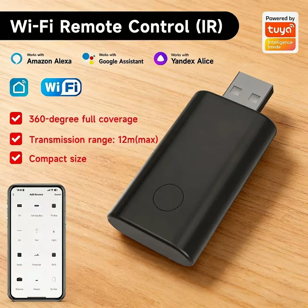 IHseno Tuya WiFi IR Remote Control 360° Coverage 12m IR Transmitter Works with Alexa Google Assistant
IHseno Tuya WiFi IR Remote Control 360° Coverage 12m IR Transmitter Works with Alexa Google Assistant