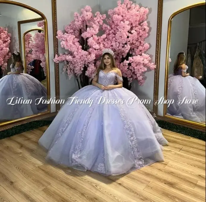 Sparkling Lilac Purple Princess Quinceanera Dresses Elegant Tulle Beaded Appliqués vestido de 15 quinceañera Prom Customised
Sparkling Lilac Purple Princess Quinceanera Dresses Elegant Tulle Beaded Appliqués vestido de 15 quinceañera Prom Customised