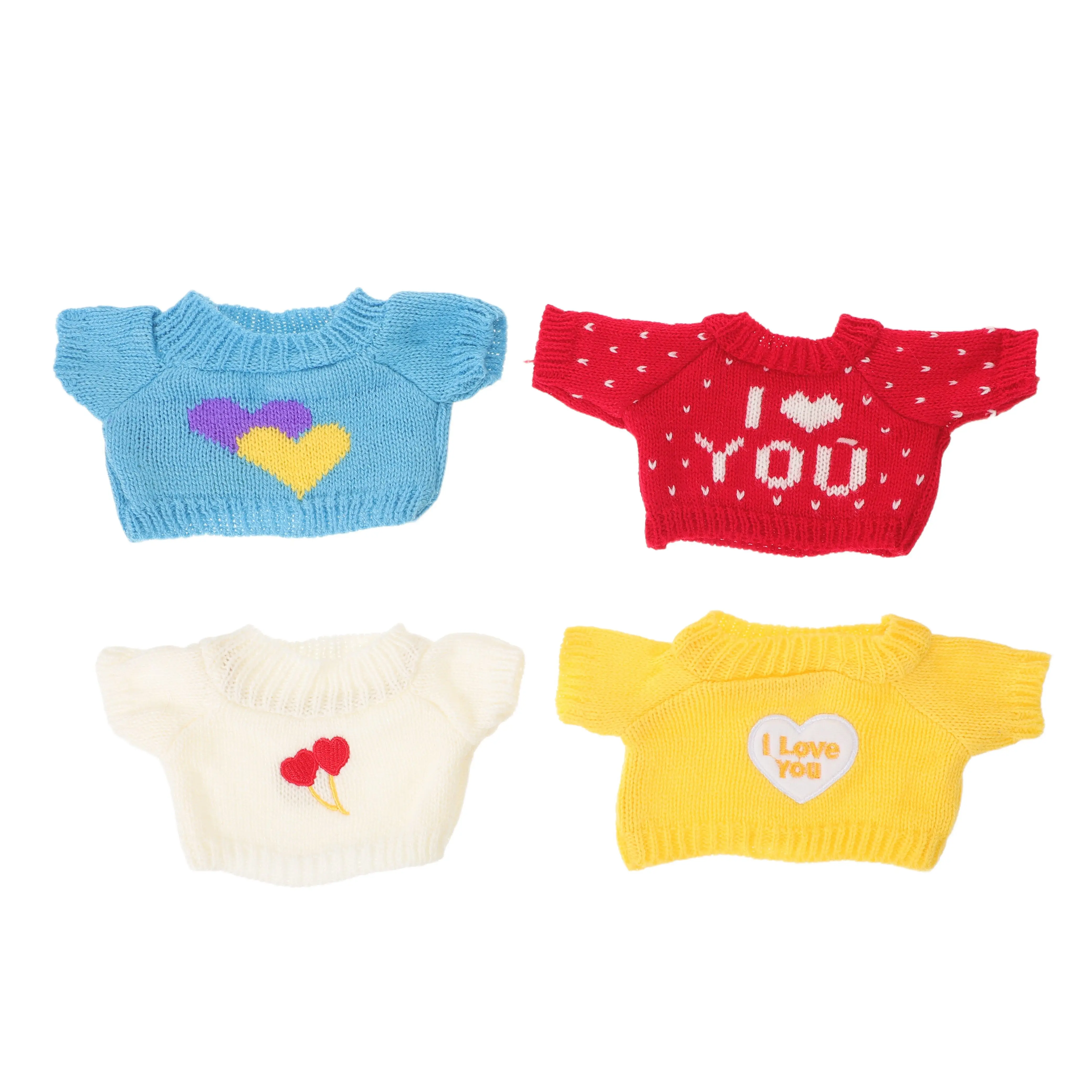 4Pcs Heart Valentine Bear Sweaters Soft Knit Shirts for 30Cm 12-Inch Small Stuffed Animal Outfit Cute Bear Clothes for Playhouse
4Pcs Heart Valentine Bear Sweaters Soft Knit Shirts for 30Cm 12-Inch Small Stuffed Animal Outfit Cute Bear Clothes for Playhouse