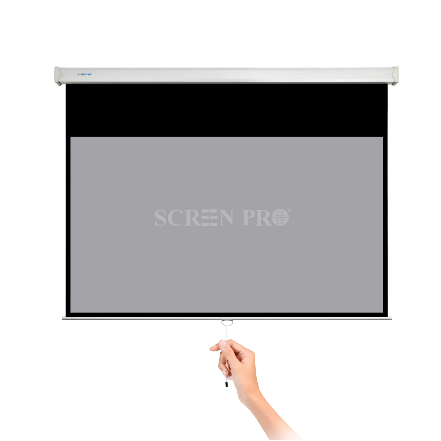 SCREEN PRO HIgh Quality Anti Curl Wall Mount Pull Down Grey Color Fiber Glass Manual Projection screen with SRC Damping System
SCREEN PRO HIgh Quality Anti Curl Wall Mount Pull Down Grey Color Fiber Glass Manual Projection screen with SRC Damping System