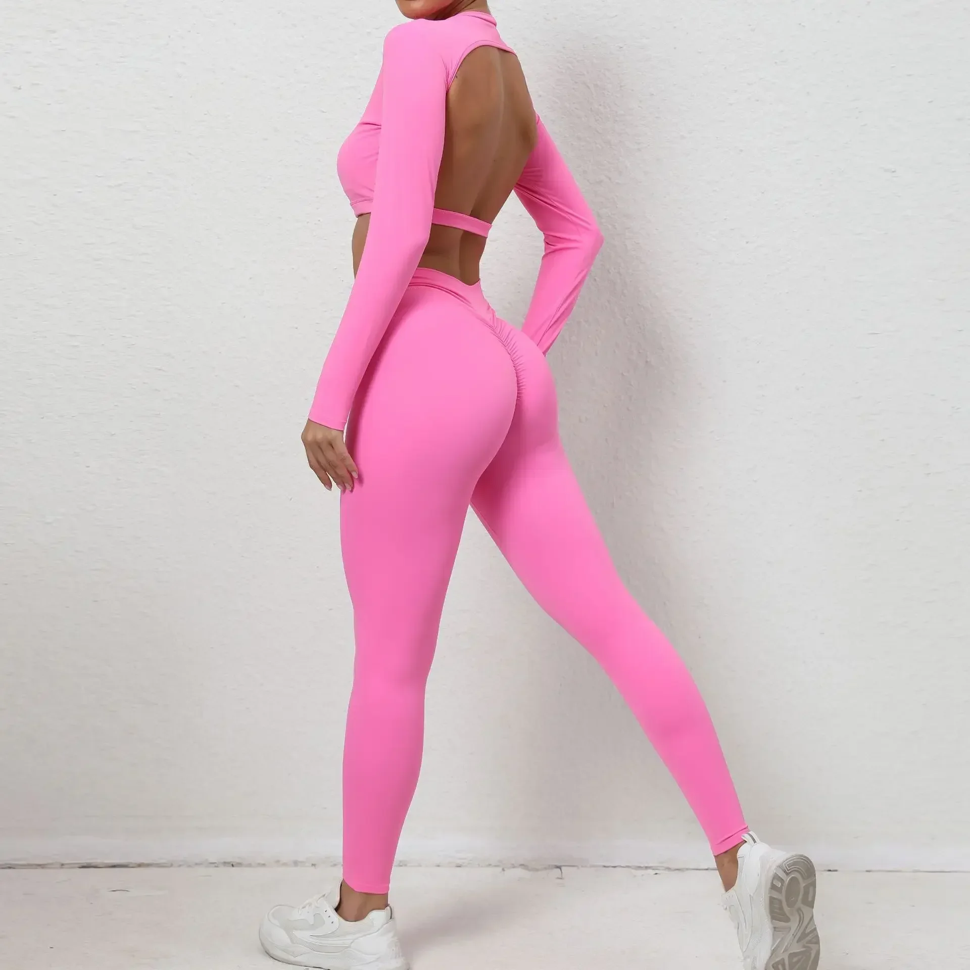 Sexy Backless Gym Sport Set Women Sportswear Long Sleeve Yoga Workout Clothing Training Suit for Fitness Wear Women's Tracksuit
Sexy Backless Gym Sport Set Women Sportswear Long Sleeve Yoga Workout Clothing Training Suit for Fitness Wear Women's Tracksuit