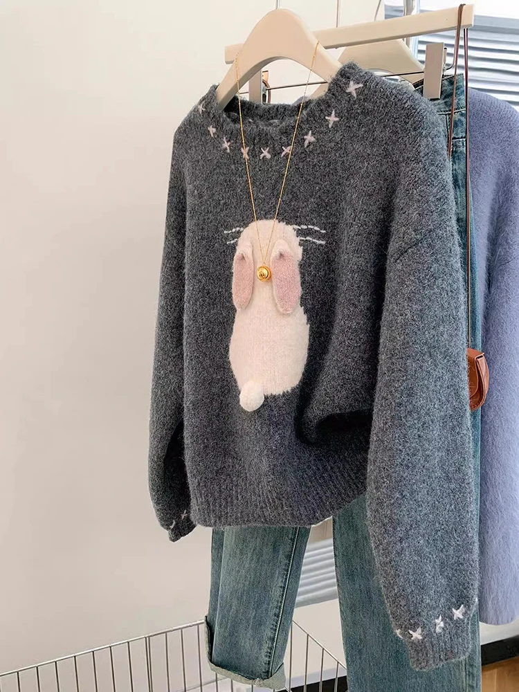 Fashion Loose Casual Knitted Sweater Lazy Style Long Sleeve Pullover Knitted Tops Autumn Winter New Round Neck Sweater
Fashion Loose Casual Knitted Sweater Lazy Style Long Sleeve Pullover Knitted Tops Autumn Winter New Round Neck Sweater