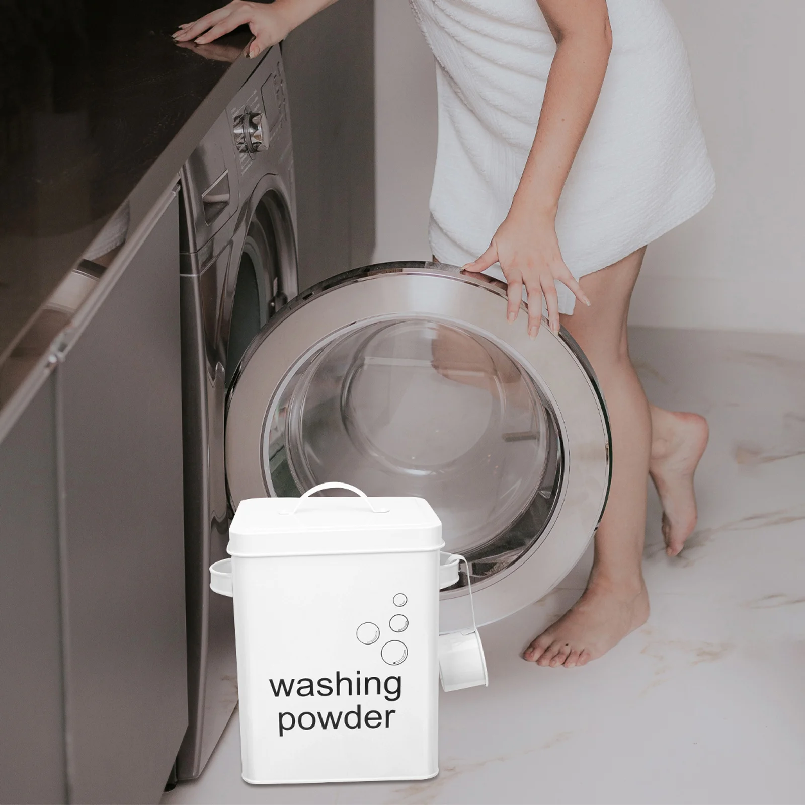 Iron Laundry Powder Bucket Lidded Detergent Container Stable Handle Household Storage Holder Washing Powder Bucket Laundry Room
Iron Laundry Powder Bucket Lidded Detergent Container Stable Handle Household Storage Holder Washing Powder Bucket Laundry Room