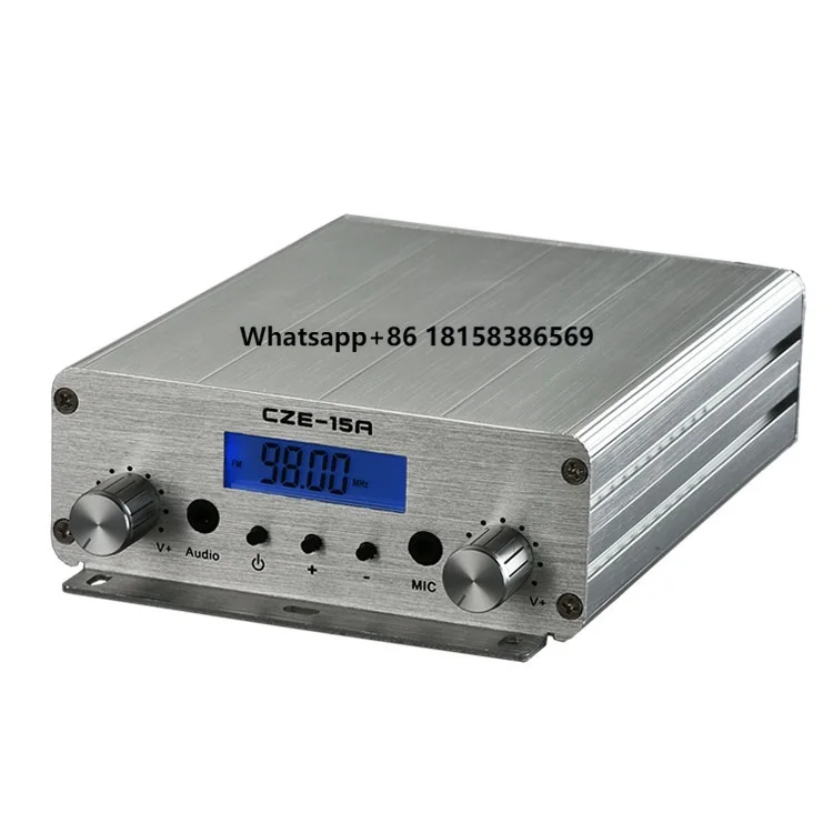 CZE-15A Stereo PLL FM Transmitter 3W/15W Wireless Radio Station Broadcast 87-108MHz Broadcasting Audio Transmitters LCD
CZE-15A Stereo PLL FM Transmitter 3W/15W Wireless Radio Station Broadcast 87-108MHz Broadcasting Audio Transmitters LCD