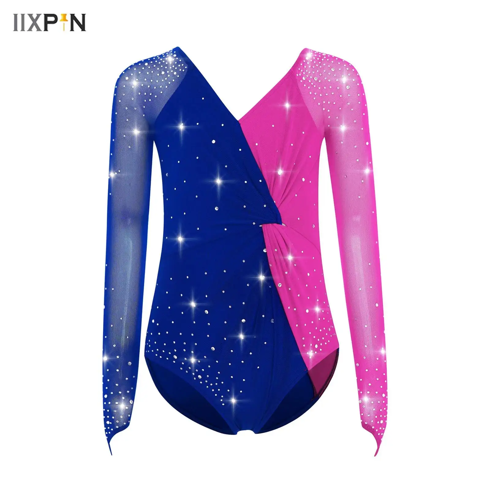 Kids Girls Gymnastics Figure Skating Dance Bodysuit Sheer Mesh Cross V-Back Knot Font Color Block Long Sleeves Ballet Leotard
Kids Girls Gymnastics Figure Skating Dance Bodysuit Sheer Mesh Cross V-Back Knot Font Color Block Long Sleeves Ballet Leotard