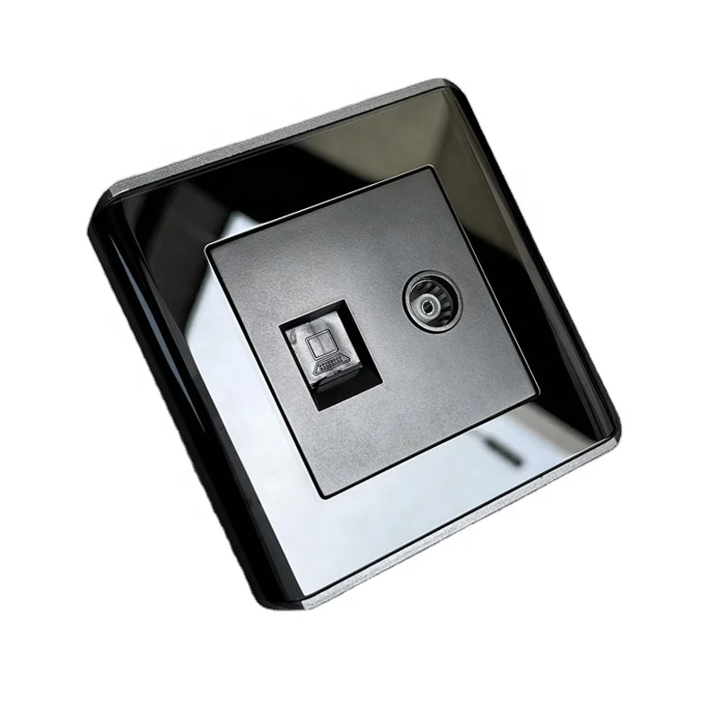 Tv Tel Computer Socket Uk Eu Standard 86 Type Metal Frame Black Tempered Glass Wall Socket
Tv Tel Computer Socket Uk Eu Standard 86 Type Metal Frame Black Tempered Glass Wall Socket