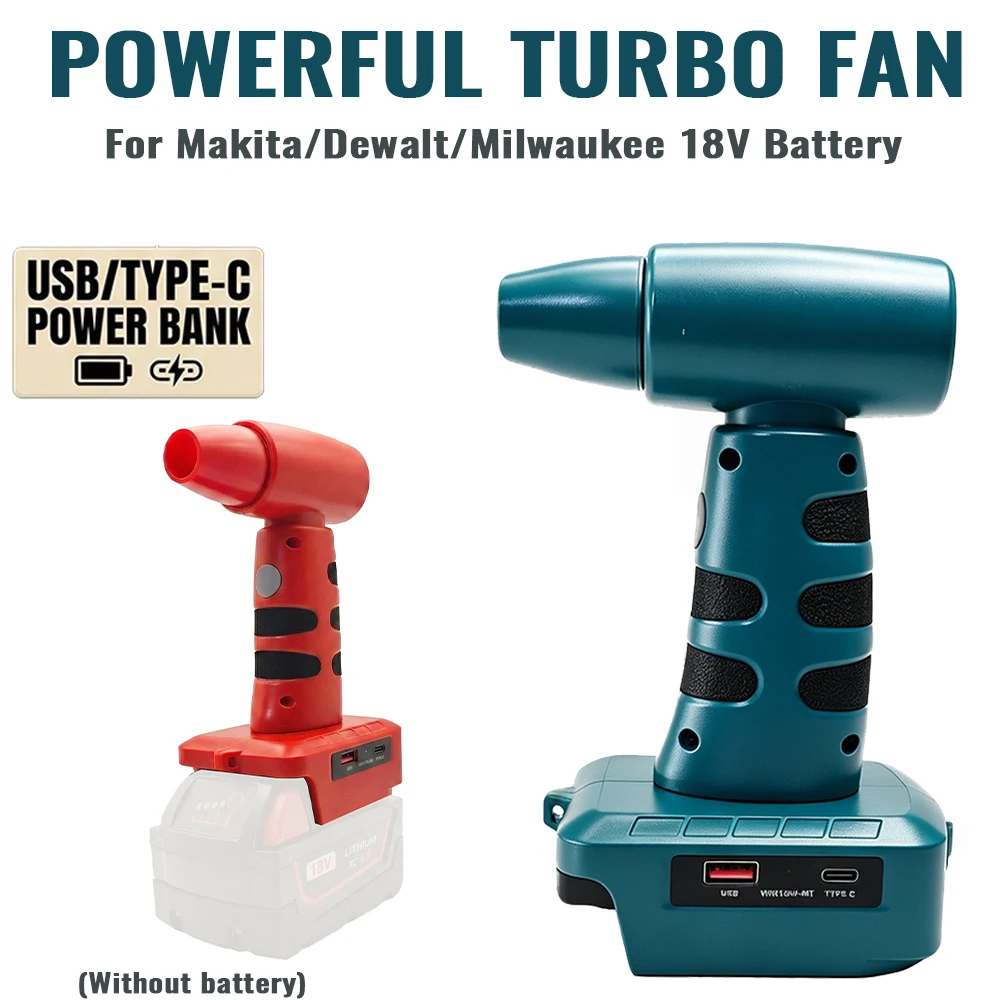 For DeWalt/Makita/Milwaukee/18v Lithium Battery Outdoor Portable Turbo Fan Car Dust Removal Hair Dryerwith USB Charging Port
For DeWalt/Makita/Milwaukee/18v Lithium Battery Outdoor Portable Turbo Fan Car Dust Removal Hair Dryerwith USB Charging Port
