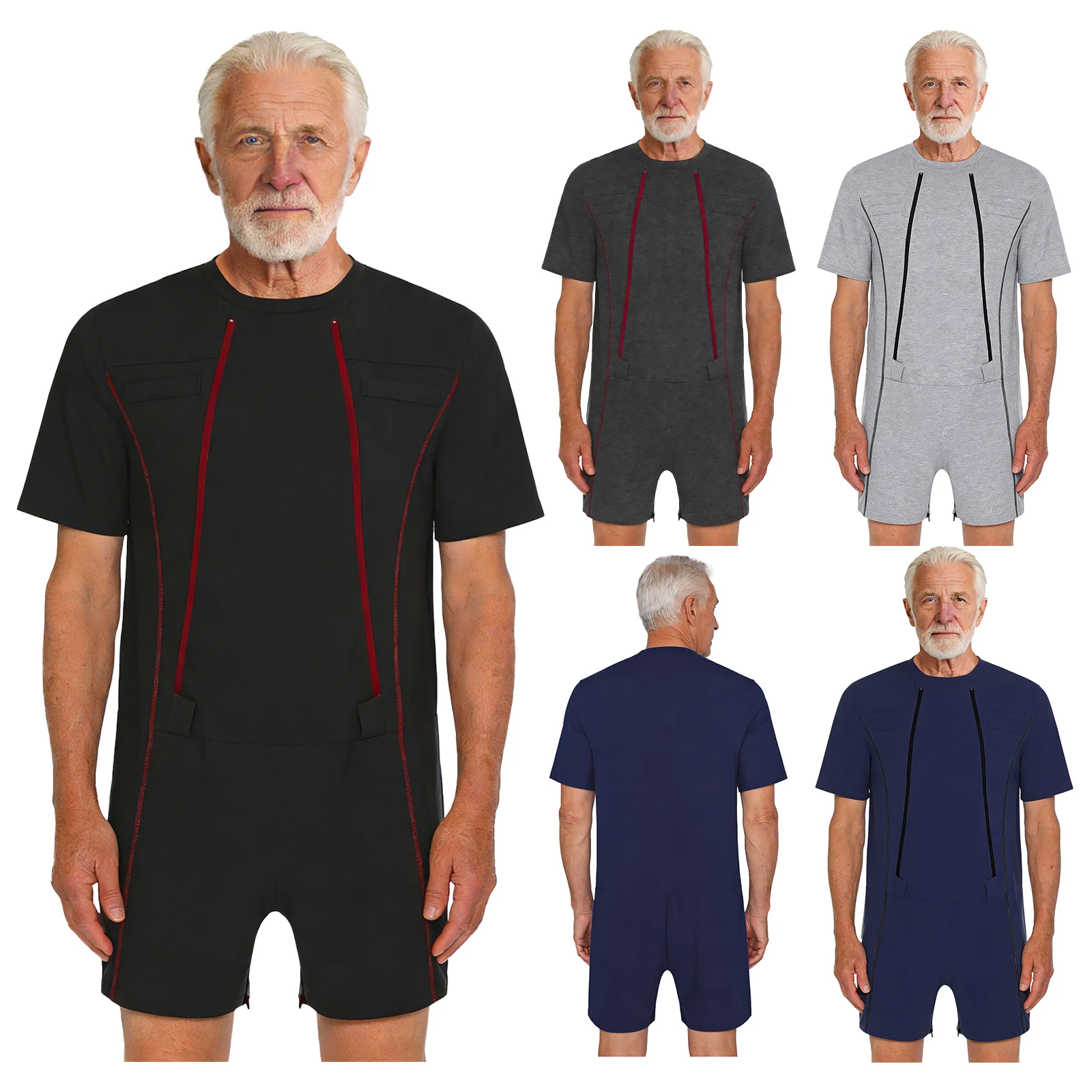 Men Special Needs Adaptive Clothing Elderly Alzheimer Dementia Disabilities Bodysuit Short Sleeve Anti-Strip Zippers Jumpsuit
Men Special Needs Adaptive Clothing Elderly Alzheimer Dementia Disabilities Bodysuit Short Sleeve Anti-Strip Zippers Jumpsuit