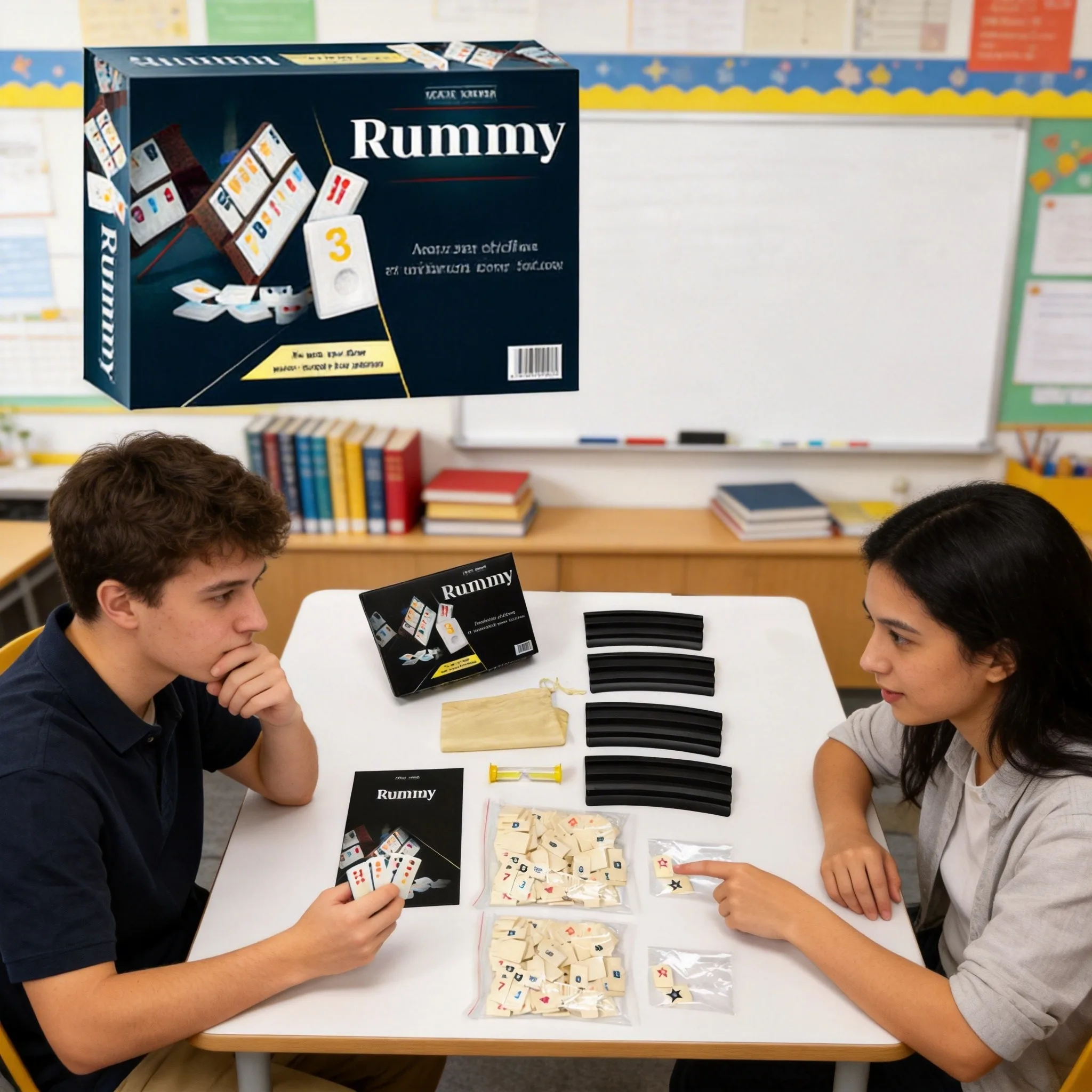 French Rummy Strategy Tile Game - Number Color Matching Board Game for Family & Kids, Educational Math Skill Building
French Rummy Strategy Tile Game - Number Color Matching Board Game for Family & Kids, Educational Math Skill Building