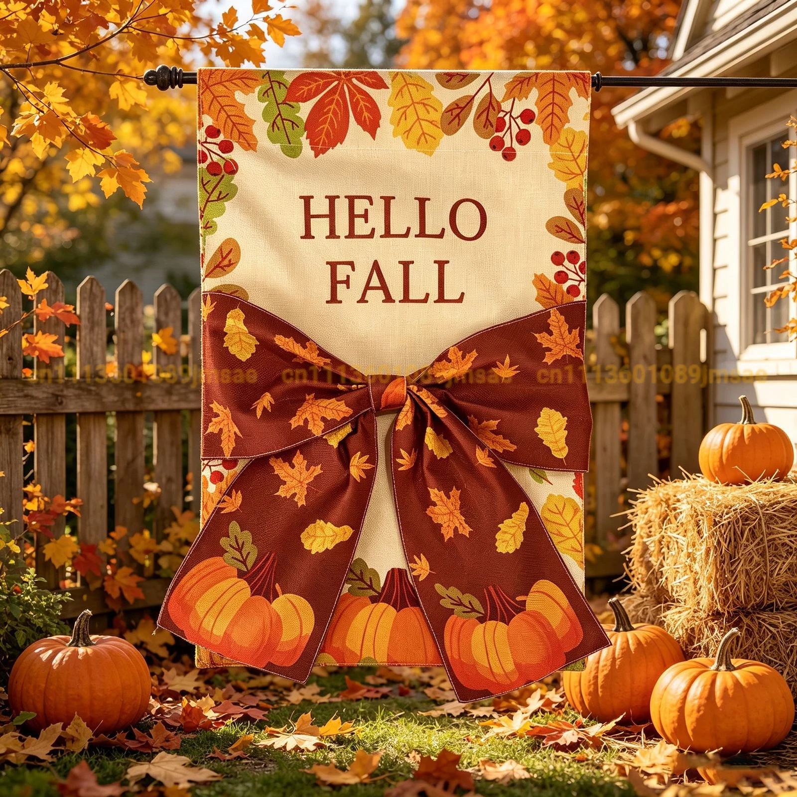 Fall Garden Flag with Bow, Hello Fall Yard Banner, Double Sided Linen Autumn Flag with Pumpkin & Maple Leaves,Fall Outdoor Decor
Fall Garden Flag with Bow, Hello Fall Yard Banner, Double Sided Linen Autumn Flag with Pumpkin & Maple Leaves,Fall Outdoor Decor