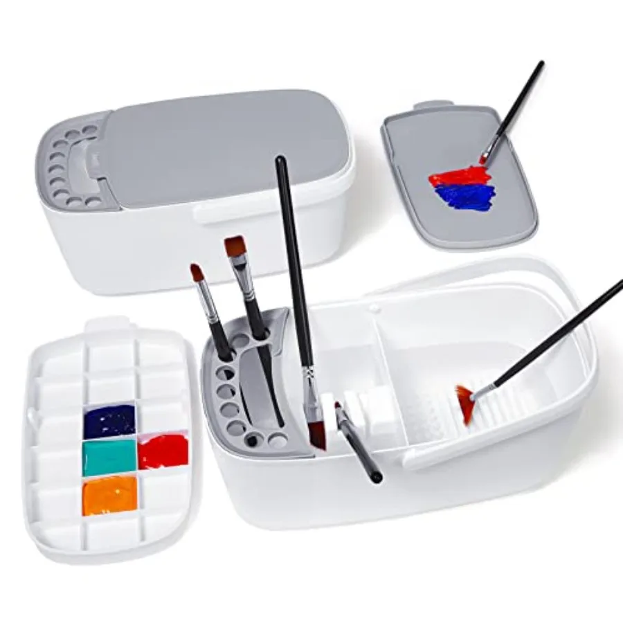 Paint Brush Cleaner - Paint Brush Holder with Palette and Handle, Rinser for Acrylic, Watercolor, and Water-Based Paints, Paint
Paint Brush Cleaner - Paint Brush Holder with Palette and Handle, Rinser for Acrylic, Watercolor, and Water-Based Paints, Paint