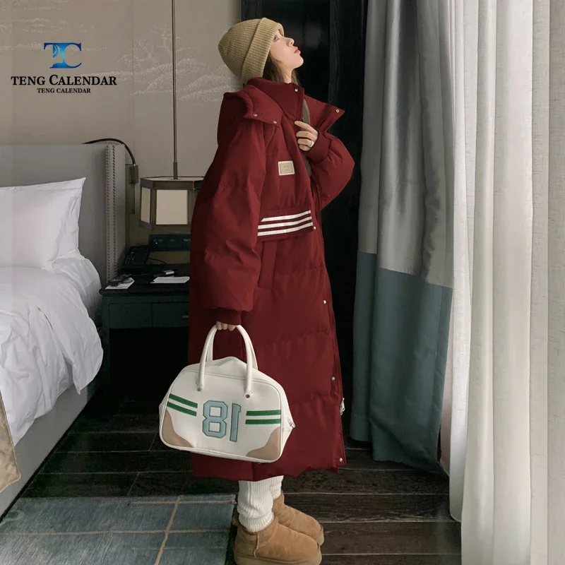 Angola Red Down Cotton Jacket, Women's Medium Length Thick Hooded Patchwork Bread Jacket, 2024 Winter New Style
Angola Red Down Cotton Jacket, Women's Medium Length Thick Hooded Patchwork Bread Jacket, 2024 Winter New Style