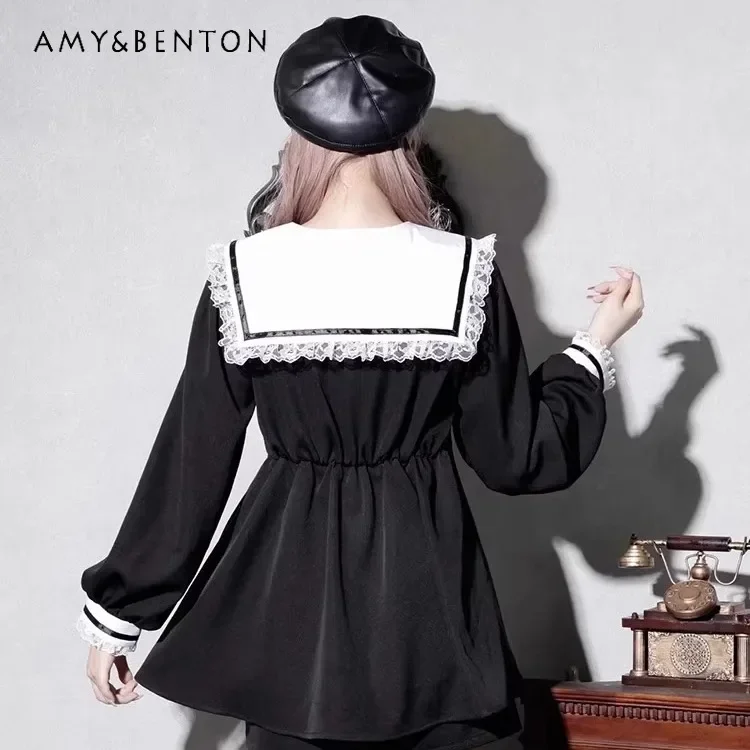 Japanese New Mine Navy Collar Embroidered Lace Long Sleeve Sweet Fashion Suit Lolita Cute Slim Mini Dress Shorts Two-piece Set
Japanese New Mine Navy Collar Embroidered Lace Long Sleeve Sweet Fashion Suit Lolita Cute Slim Mini Dress Shorts Two-piece Set