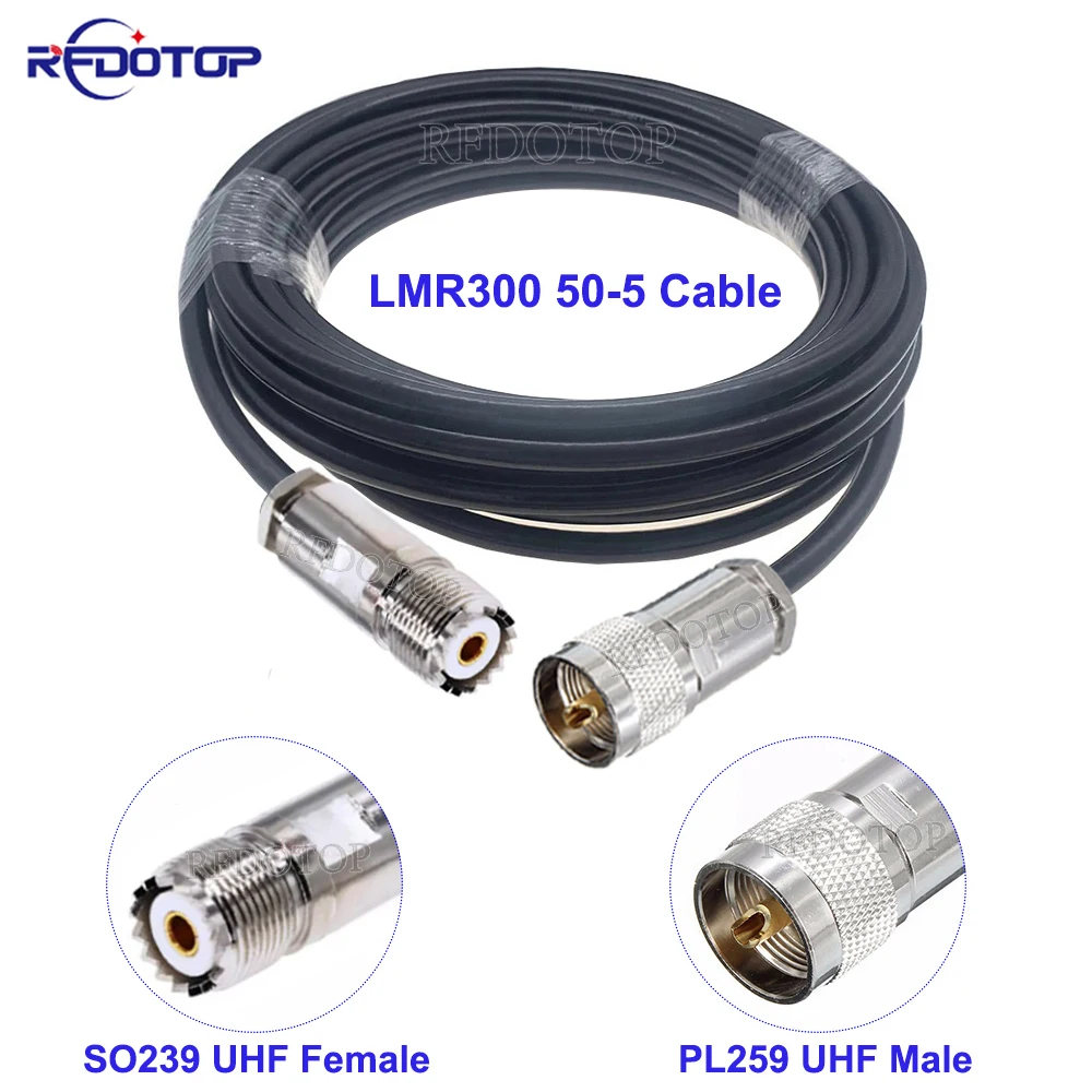 1Pcs LMR-300 PL259 UHF Male to SO239 UHF Female Connector LMR300 Cable 50-5 Low Loss Extension 50 Ohm RF Coaxial Jumper Pigtail
1Pcs LMR-300 PL259 UHF Male to SO239 UHF Female Connector LMR300 Cable 50-5 Low Loss Extension 50 Ohm RF Coaxial Jumper Pigtail