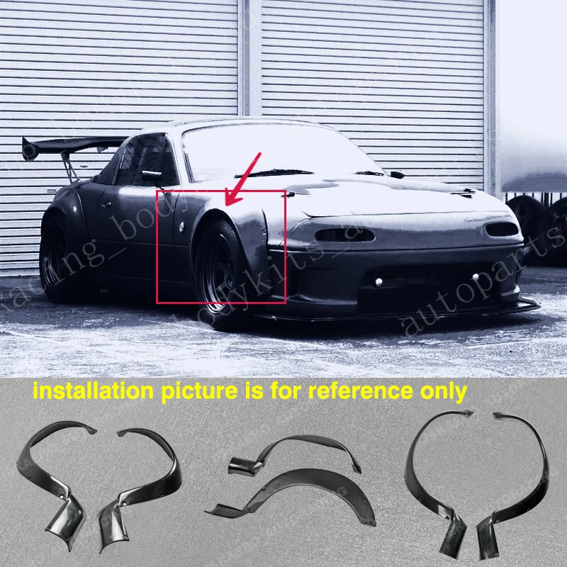 FRP Unpainted For Mazda MX5 NA Miata Roadster Wide-body Front Fender Flares Trim Car BodyKits
FRP Unpainted For Mazda MX5 NA Miata Roadster Wide-body Front Fender Flares Trim Car BodyKits