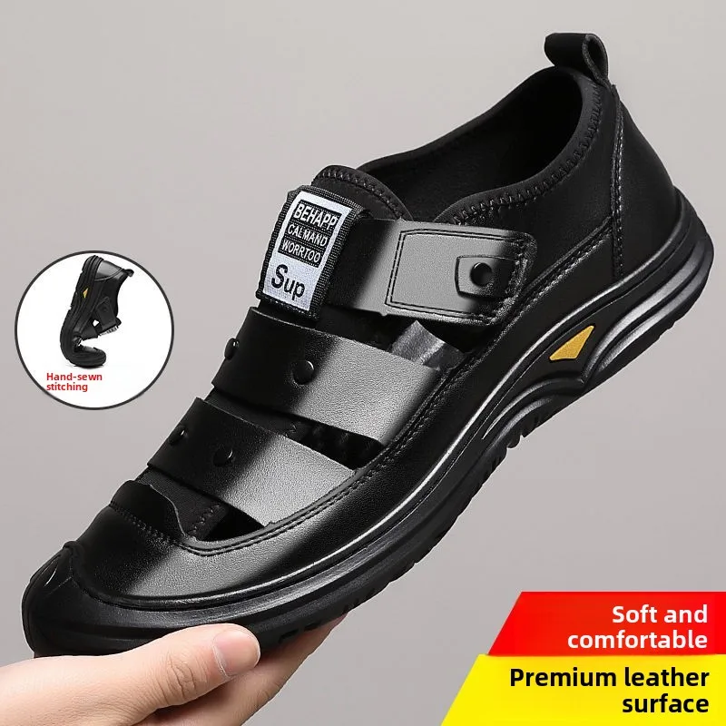 Men's Summer Breathable Casual Sandals Full Cover Soft Leather Bottom Hole Hole Beach Shoes Comfortable Slip-On Dad Shoes
Men's Summer Breathable Casual Sandals Full Cover Soft Leather Bottom Hole Hole Beach Shoes Comfortable Slip-On Dad Shoes