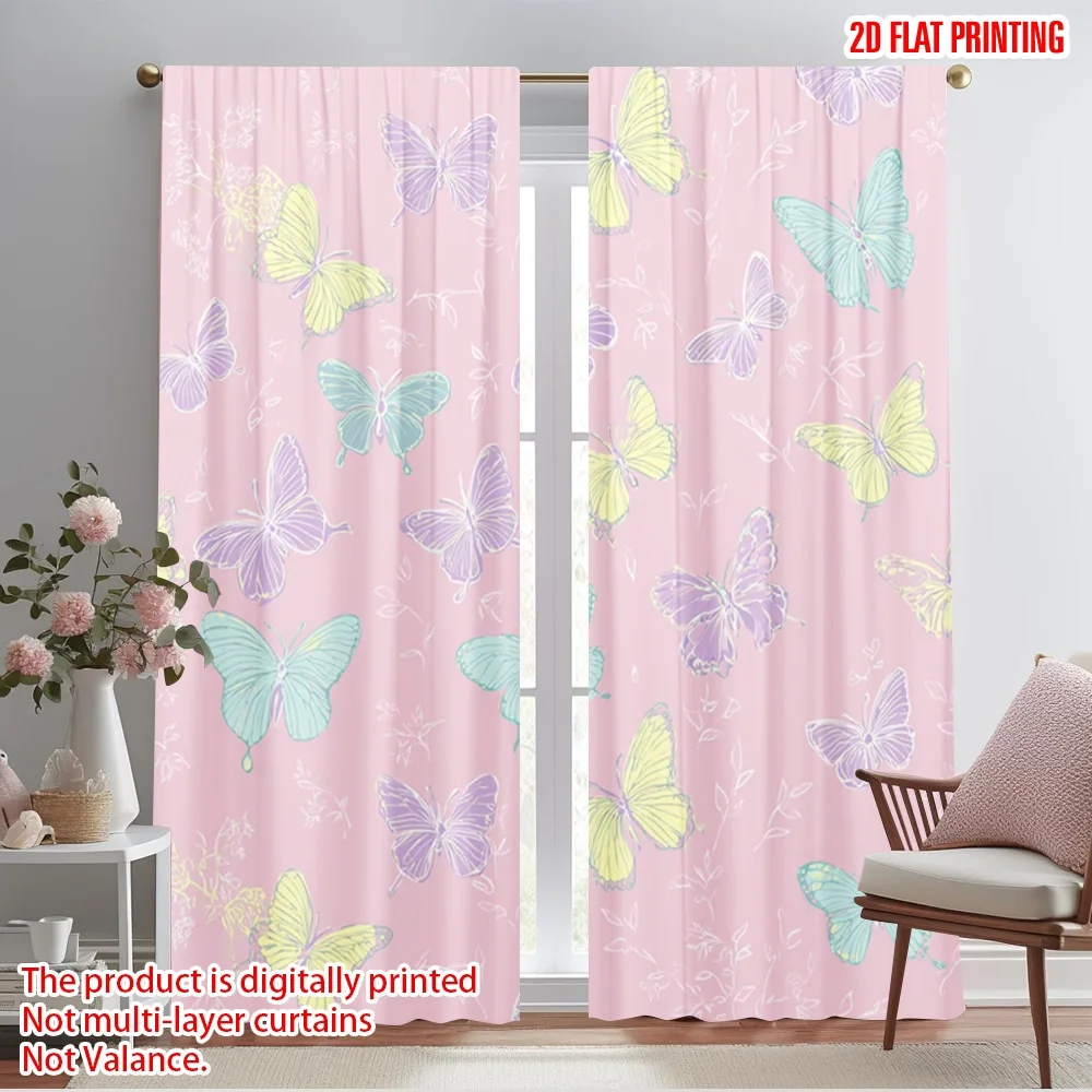 2pcs 2D flat printing Curtains Floral butterflies Polyester Fabric Without Electricity Festive Wall Decor for New Year and
2pcs 2D flat printing Curtains Floral butterflies Polyester Fabric Without Electricity Festive Wall Decor for New Year and