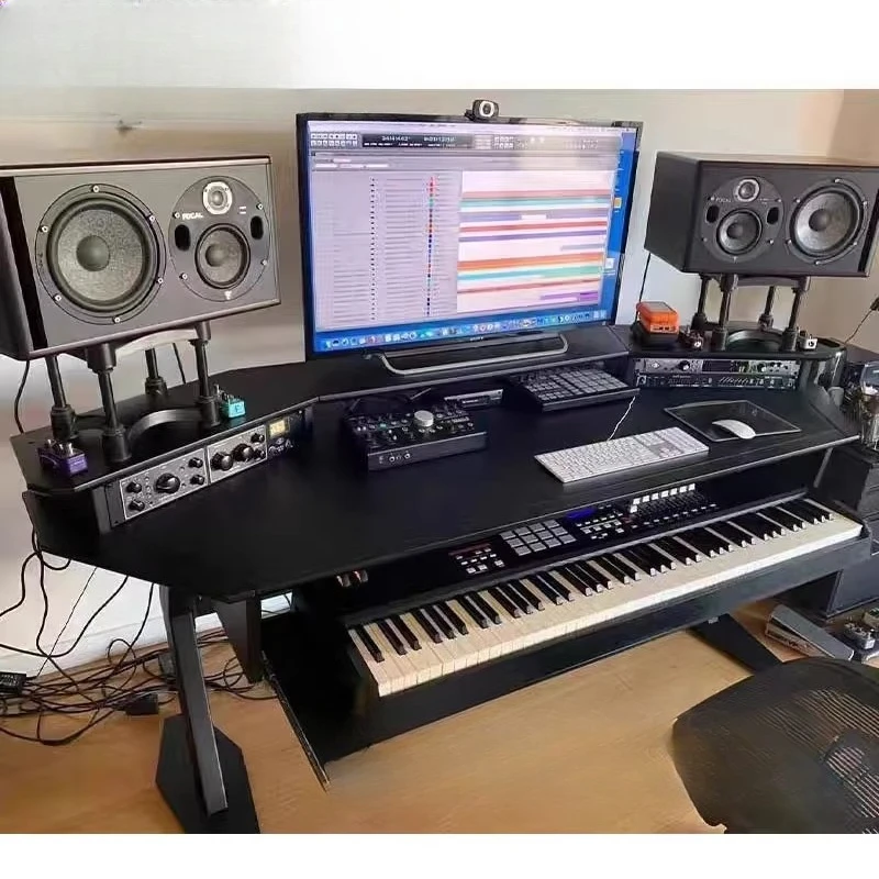 Electronic organ, electric piano table, solid wood piano table, recording studio workbench
Electronic organ, electric piano table, solid wood piano table, recording studio workbench