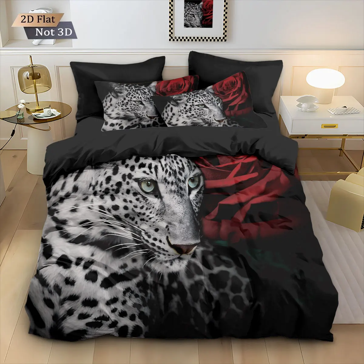 Rose Leopard Print Bedding Set Tiger Leopard Lion Duvet Cover Set Leopard Pink/Blue/Brown/Khaki Duvet Cover with Pillowcases
Rose Leopard Print Bedding Set Tiger Leopard Lion Duvet Cover Set Leopard Pink/Blue/Brown/Khaki Duvet Cover with Pillowcases