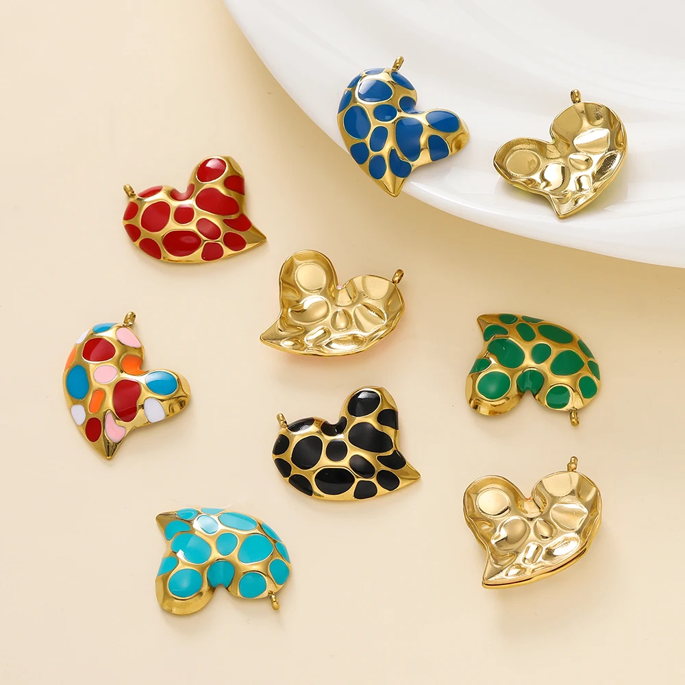 2Pcs/Lot Colourful Stainless Steel Heart Vintage Enamel Pendant for DIY Necklace Earring Bracelet Jewelry Making Supplies
2Pcs/Lot Colourful Stainless Steel Heart Vintage Enamel Pendant for DIY Necklace Earring Bracelet Jewelry Making Supplies