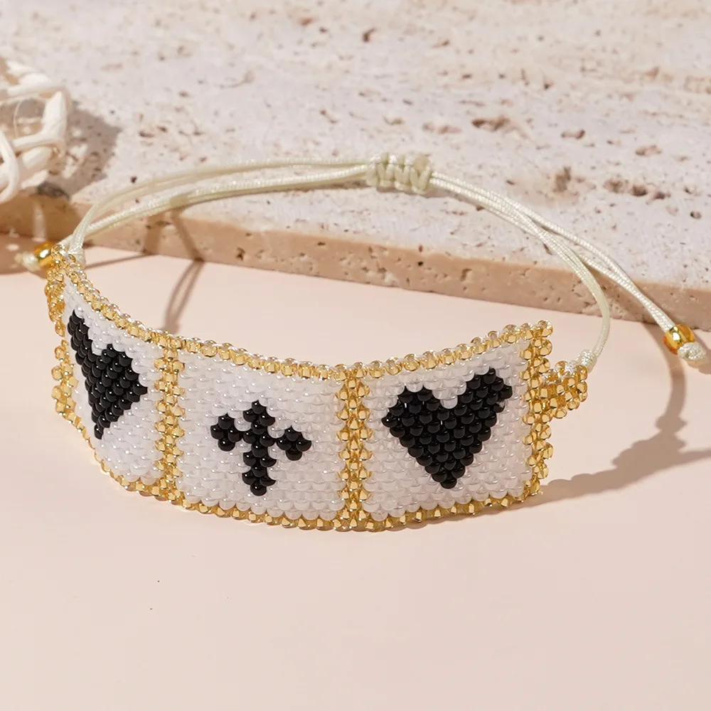 Bohemian Beaded Bracelet Adjustable Heart Cross Design Hand-Knitted Simple Rice Bead Female Fashion Accessory
Bohemian Beaded Bracelet Adjustable Heart Cross Design Hand-Knitted Simple Rice Bead Female Fashion Accessory