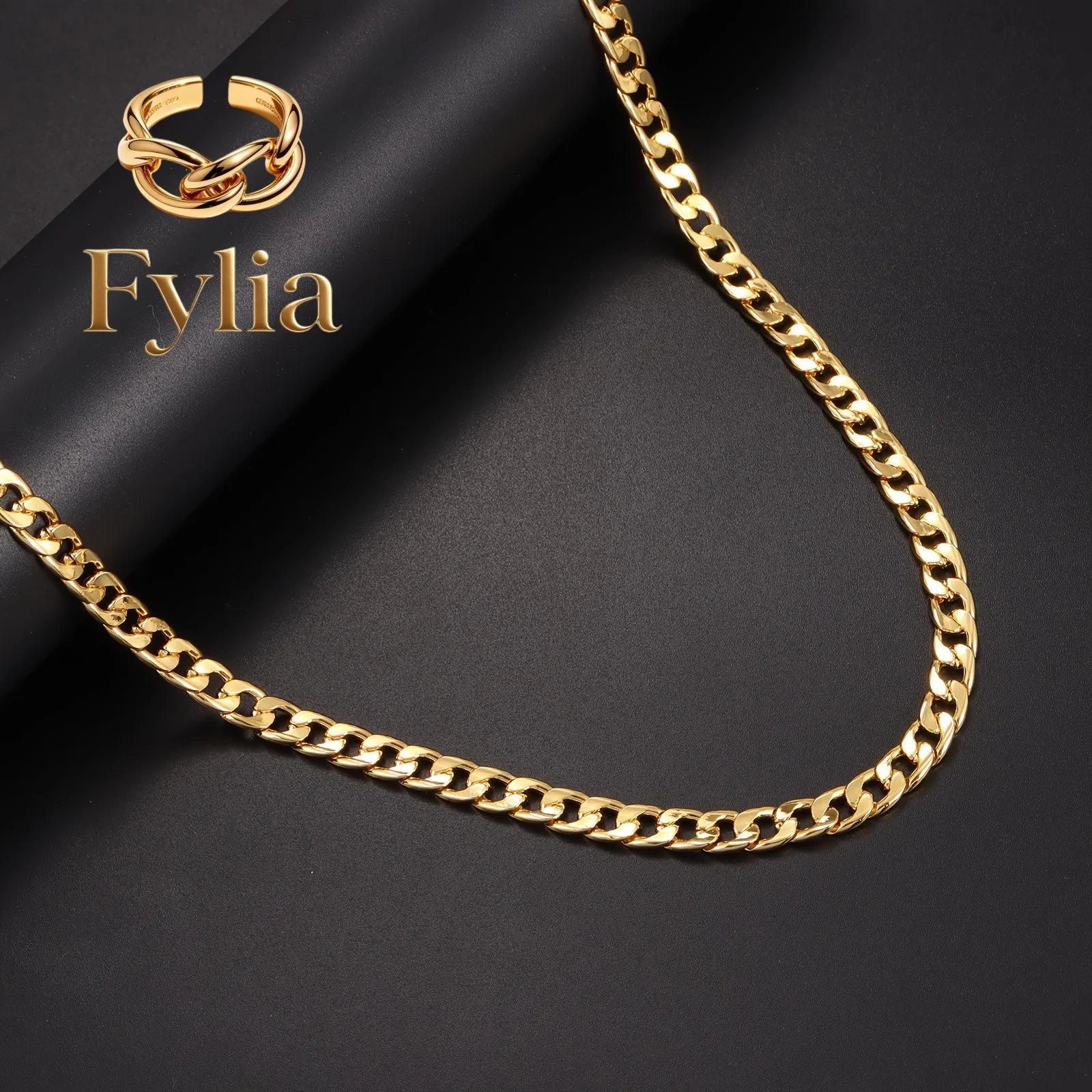 Fylia Jewelry Luxury 24K 9999 Pure Gold real Men's and Women's 6mm Necklace Cuban Chain Punk 8mm Flat Snake Bone Chain
Fylia Jewelry Luxury 24K 9999 Pure Gold real Men's and Women's 6mm Necklace Cuban Chain Punk 8mm Flat Snake Bone Chain
