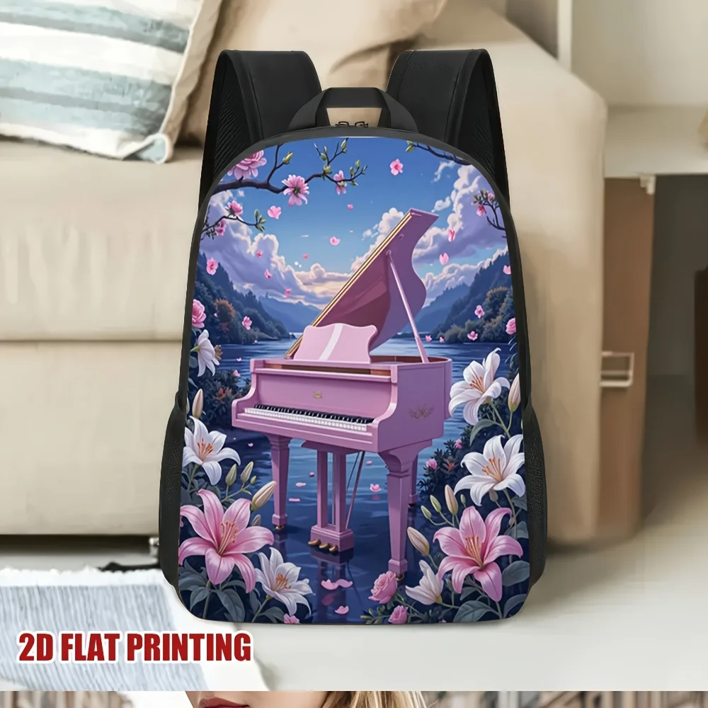 1 Stylish Spring Piano Dream 2D Flat Pattern Printed Travel Backpack - Large Capacity Shoulder Backpack with Washable Zipper
1 Stylish Spring Piano Dream 2D Flat Pattern Printed Travel Backpack - Large Capacity Shoulder Backpack with Washable Zipper