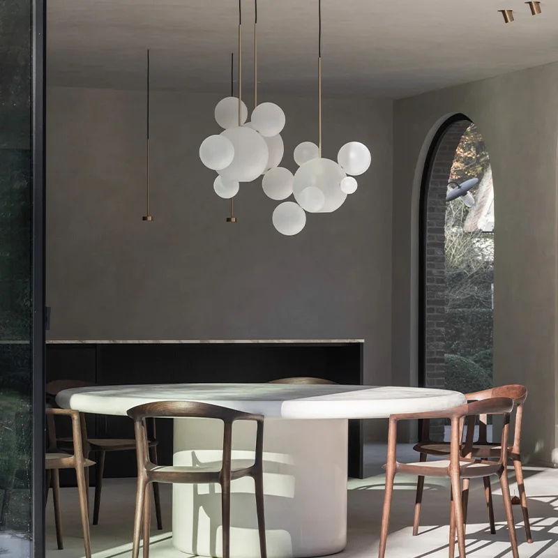 Modern LED dining room ceiling chandelier, suitable for bar room decoration, dimmable, glass lampshade lustre lamp
Modern LED dining room ceiling chandelier, suitable for bar room decoration, dimmable, glass lampshade lustre lamp