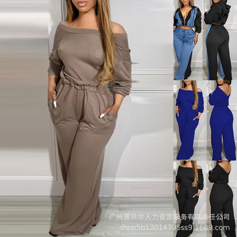 2026 New Solid Color Off Shoulder Waist Cinching Jumpsuit High Waisted Slimming Cropped Wide Leg Casual Long Pants
2026 New Solid Color Off Shoulder Waist Cinching Jumpsuit High Waisted Slimming Cropped Wide Leg Casual Long Pants